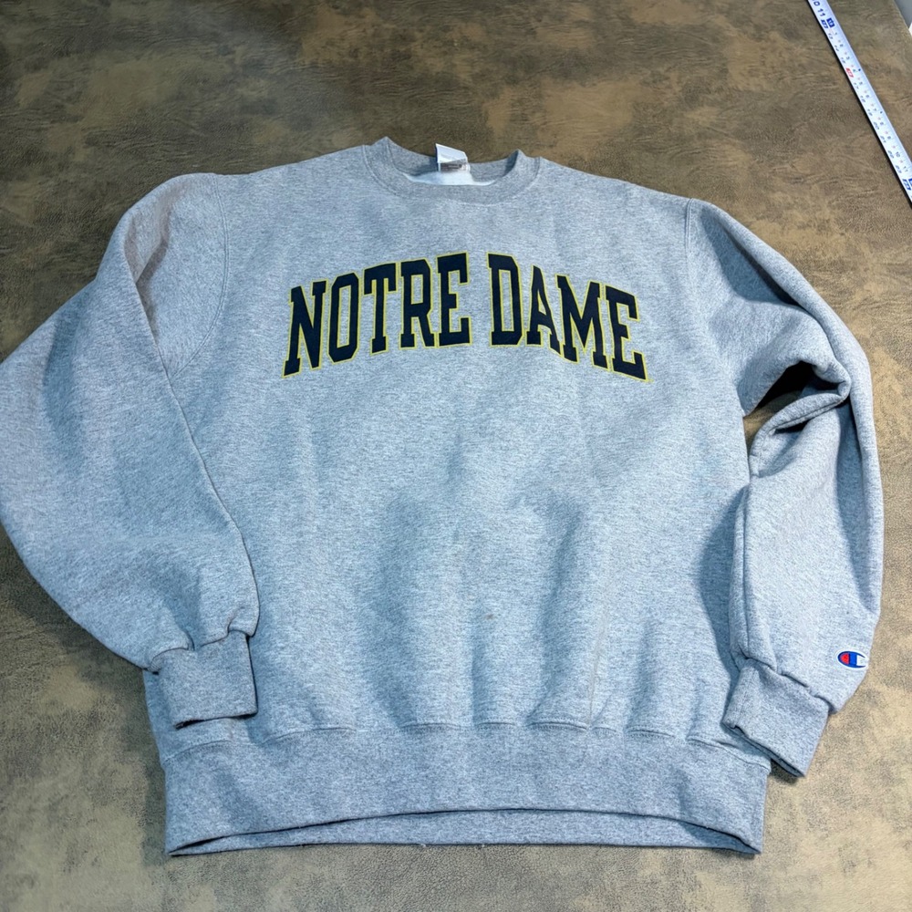 Champion Sweatshirt Mens Medium Gray Notre Dame Eco Fleece Pullover